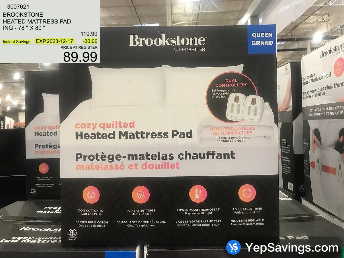 BROOKSTONE HEATED MATTRESS PAD ING 78