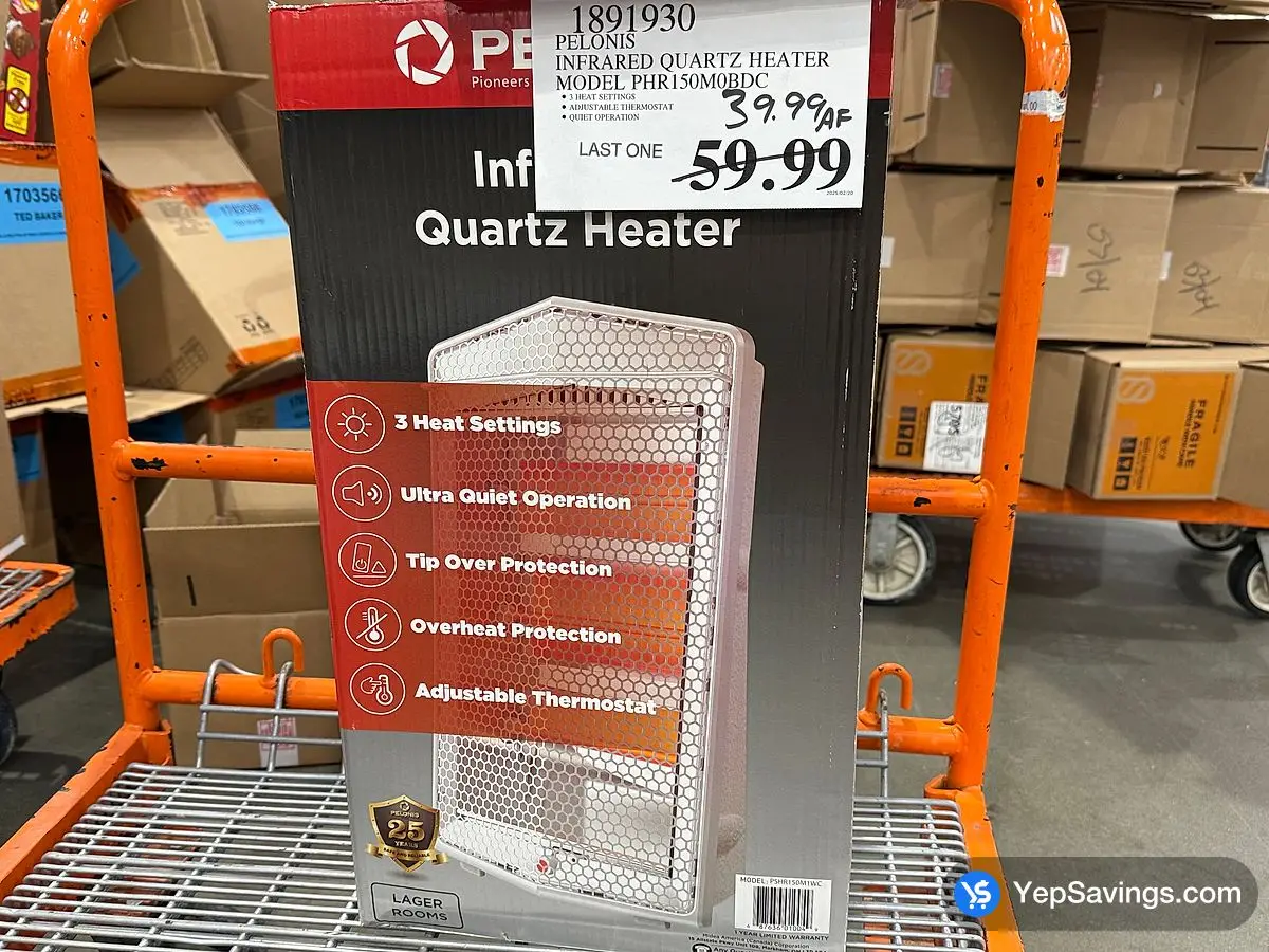 Costco PELONIS INFRARED QUARTZ HEATER MODEL PHR150M0BDC - Canada (ITM 1891930)