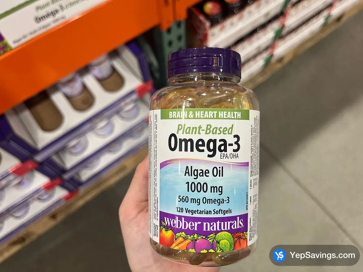 Costco WEBBER NATURALS ALGAE OMEGA 3 120 SOFTGELS - Canada (ITM 2336987)
