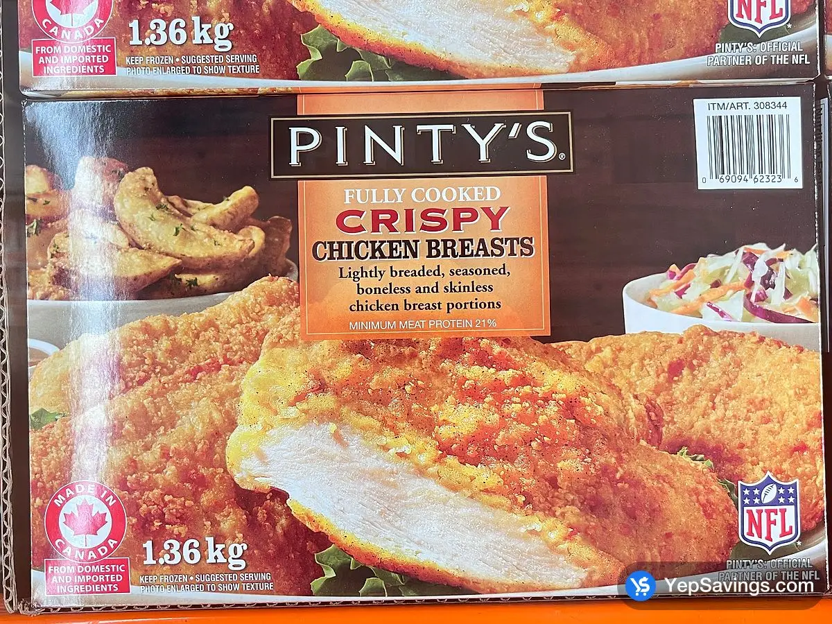 Costco PINTY'S CRISPY CHICKEN BREASTS 1.36 kg - Canada (ITM 308344)