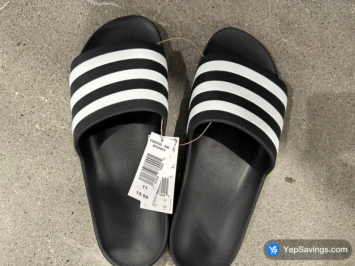 Costco ADIDAS ADILETTE SLIDE + MENS SIZES : 7-13 - Canada (ITM 6731008)