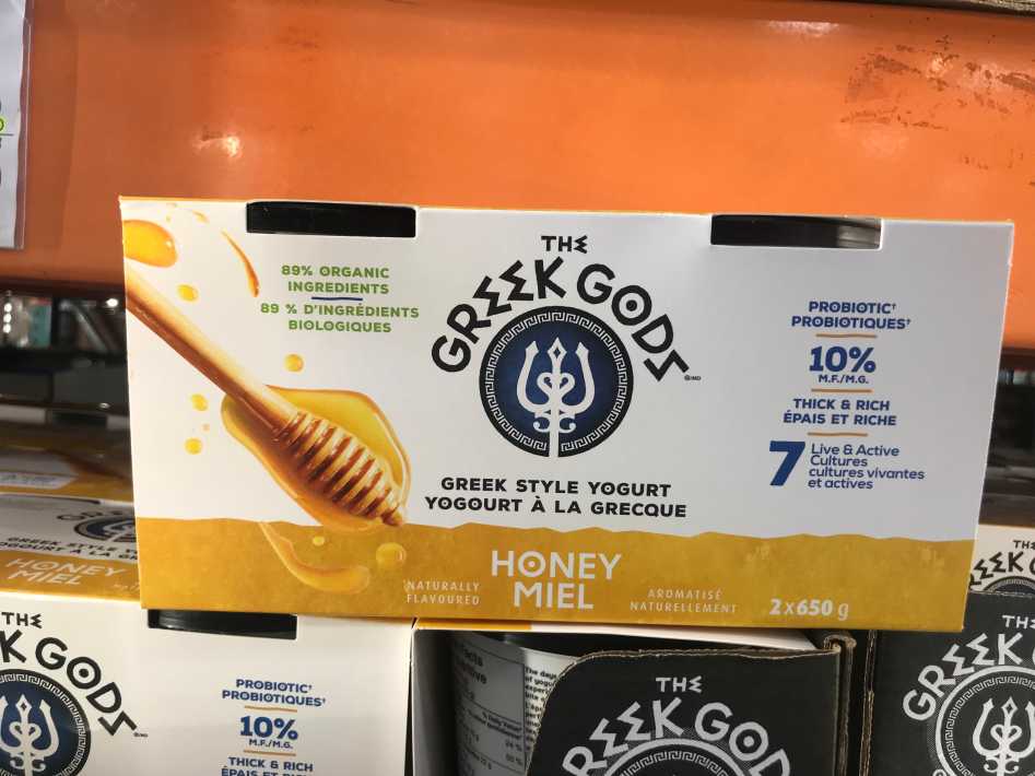 Costco GREEK GODS HONEY 10% YOGURT 2 X 650 g - Canada (ITM 245554)