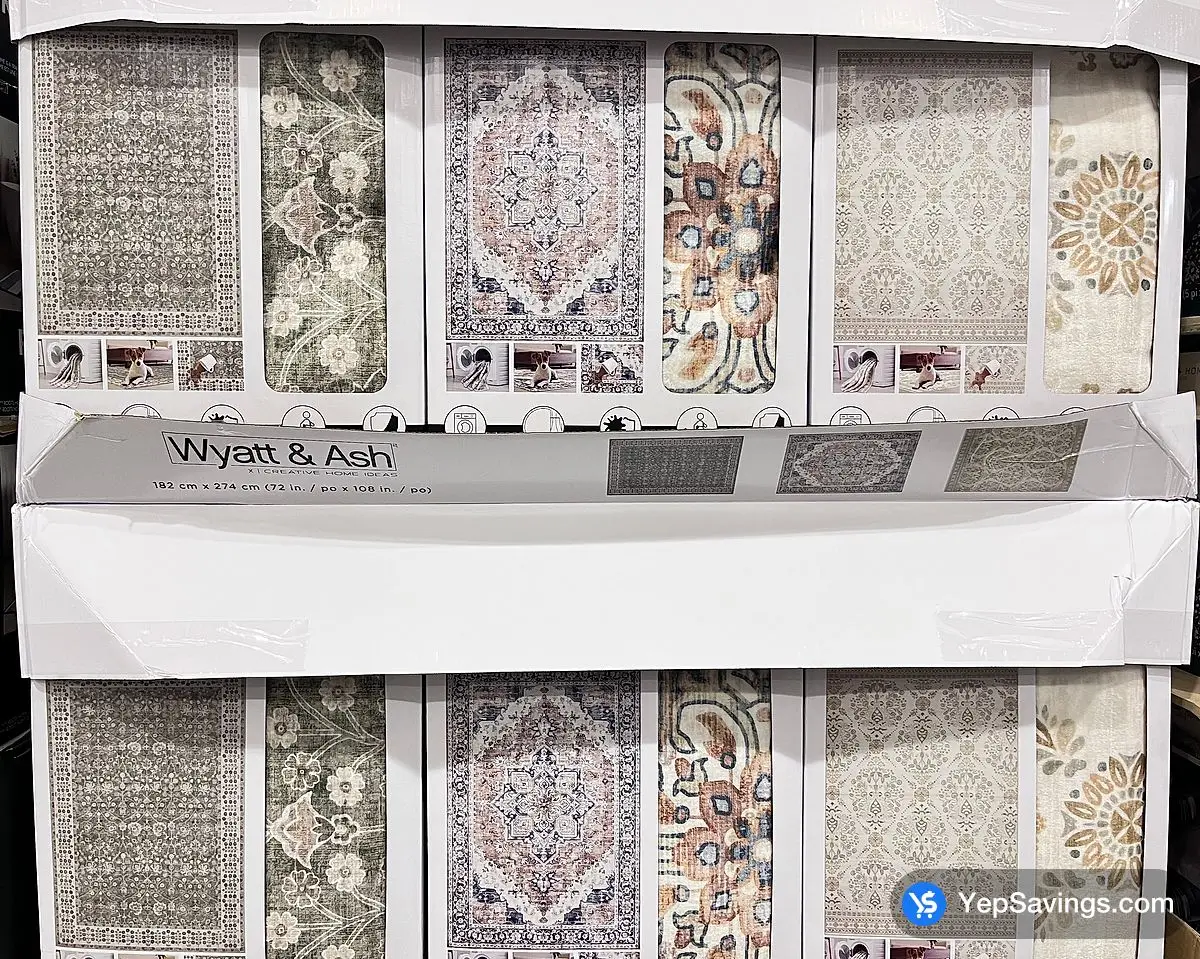 Costco WYATT & ASH WASHABLE AREA RUG 6' X 9' - Canada (ITM 1737288)