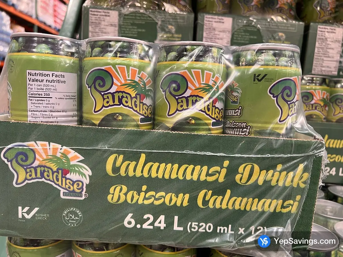 Costco PARADISE CALAMANSI JUICE 12 x 520 mL - Canada (ITM 1818978)