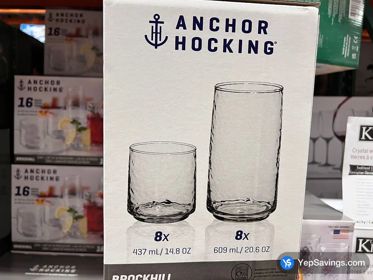 Costco ANCHOR HOCKING DRINKWARE SET 16 PIECES - Canada (ITM 1630887)