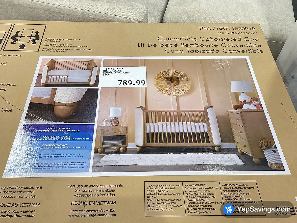Costco RILEY GRACE CONVERTIBLE CRIB 1 BOX - Canada (ITM 1850919)