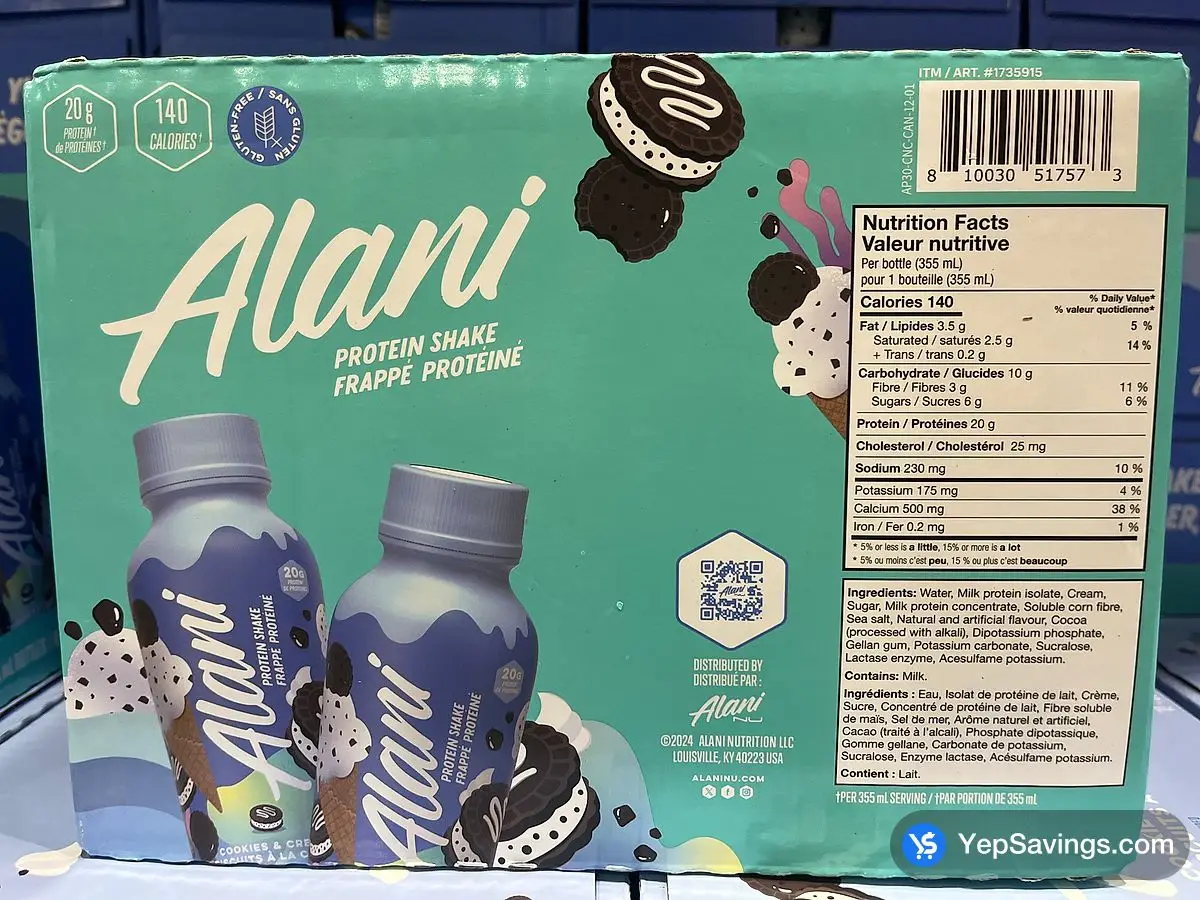 ALANI NU PROTEIN SHAKE 12 x 355 mL ITM 1786566 at Costco