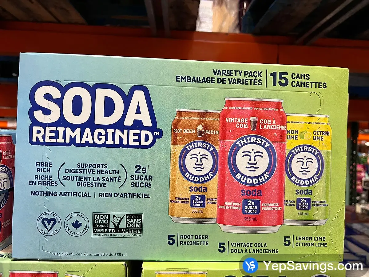 Costco THIRSTY BUDDHA SODA VARIETY 15 x 355 mL - Canada (ITM 1776934)