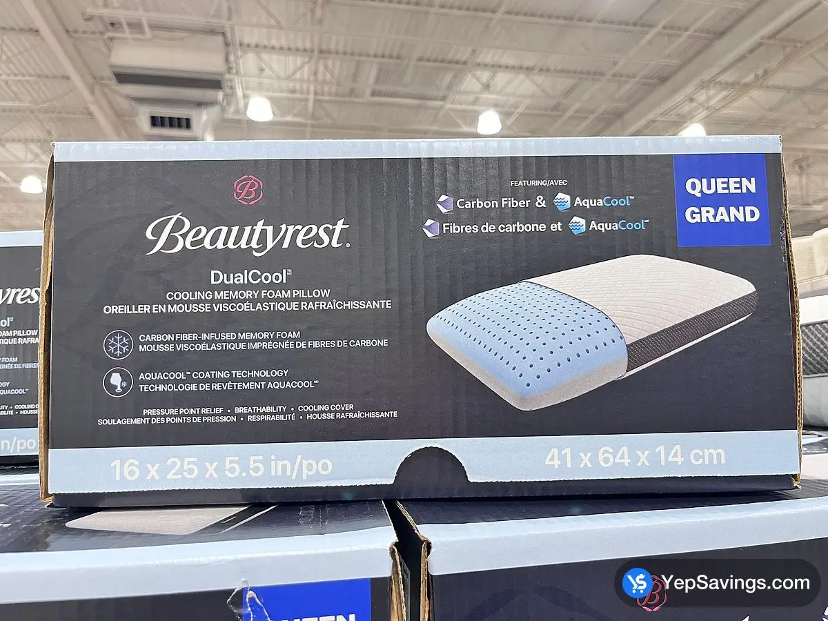 Costco BEAUTYREST MEMORY FOAM PILLOW QUEEN 16 " X 25 " X 5.5 " - Canada (ITM 1746113)