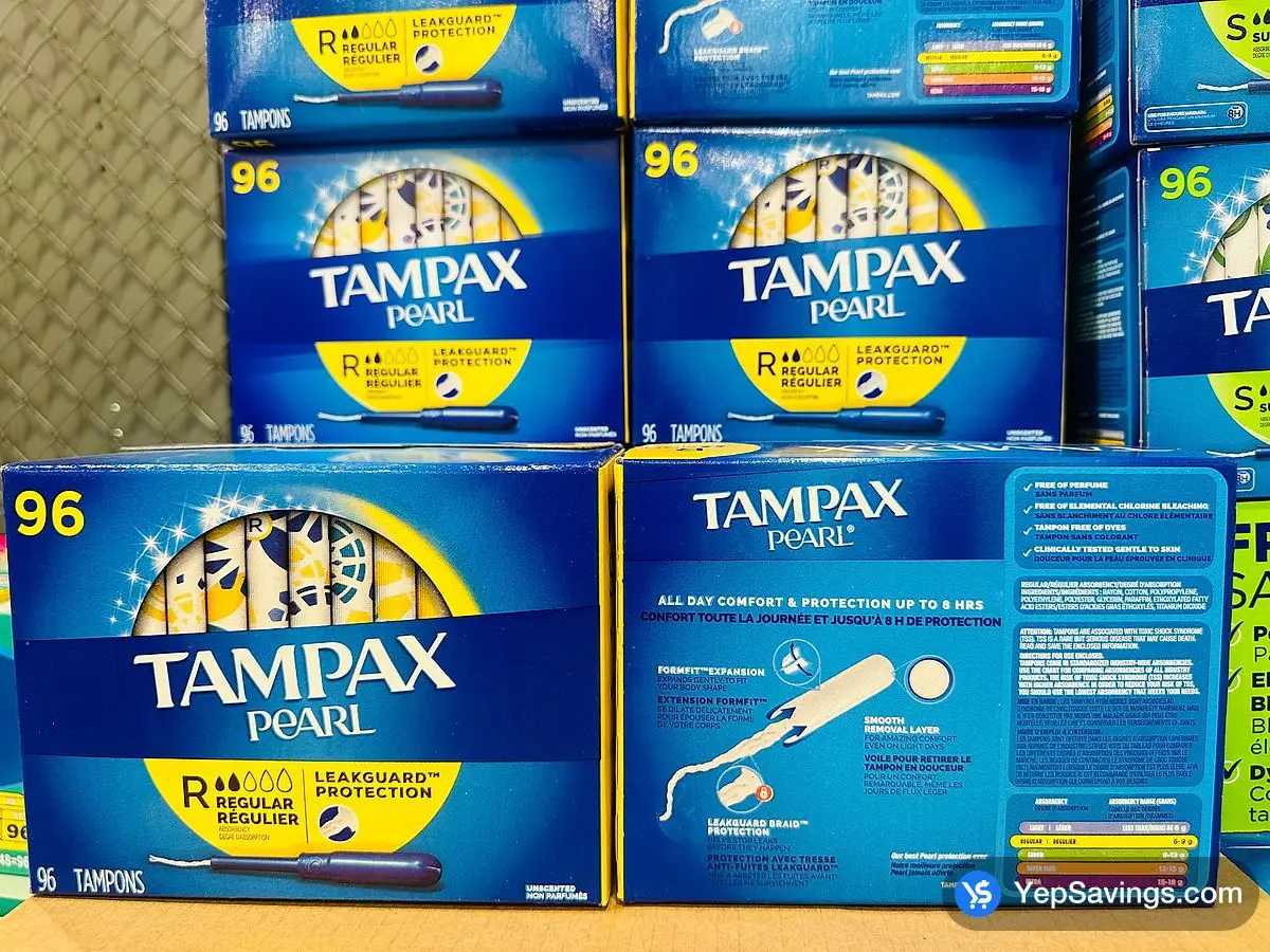 TAMPAX PEARL REGULAR PACK OF 96 ITM 1770888 at Costco