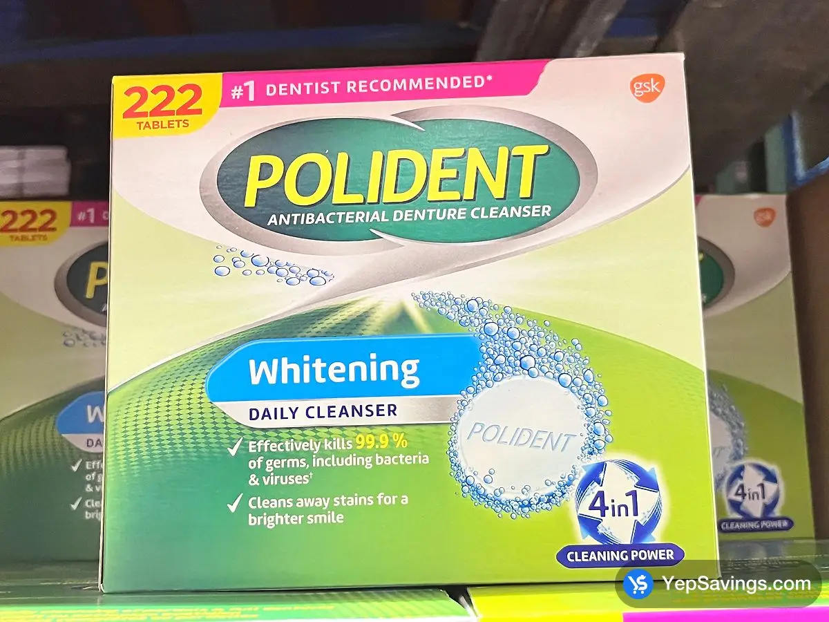 Costco POLIDENT WHITENING DENTURE CLEANSER PACK OF 222 - Canada (ITM 44557)