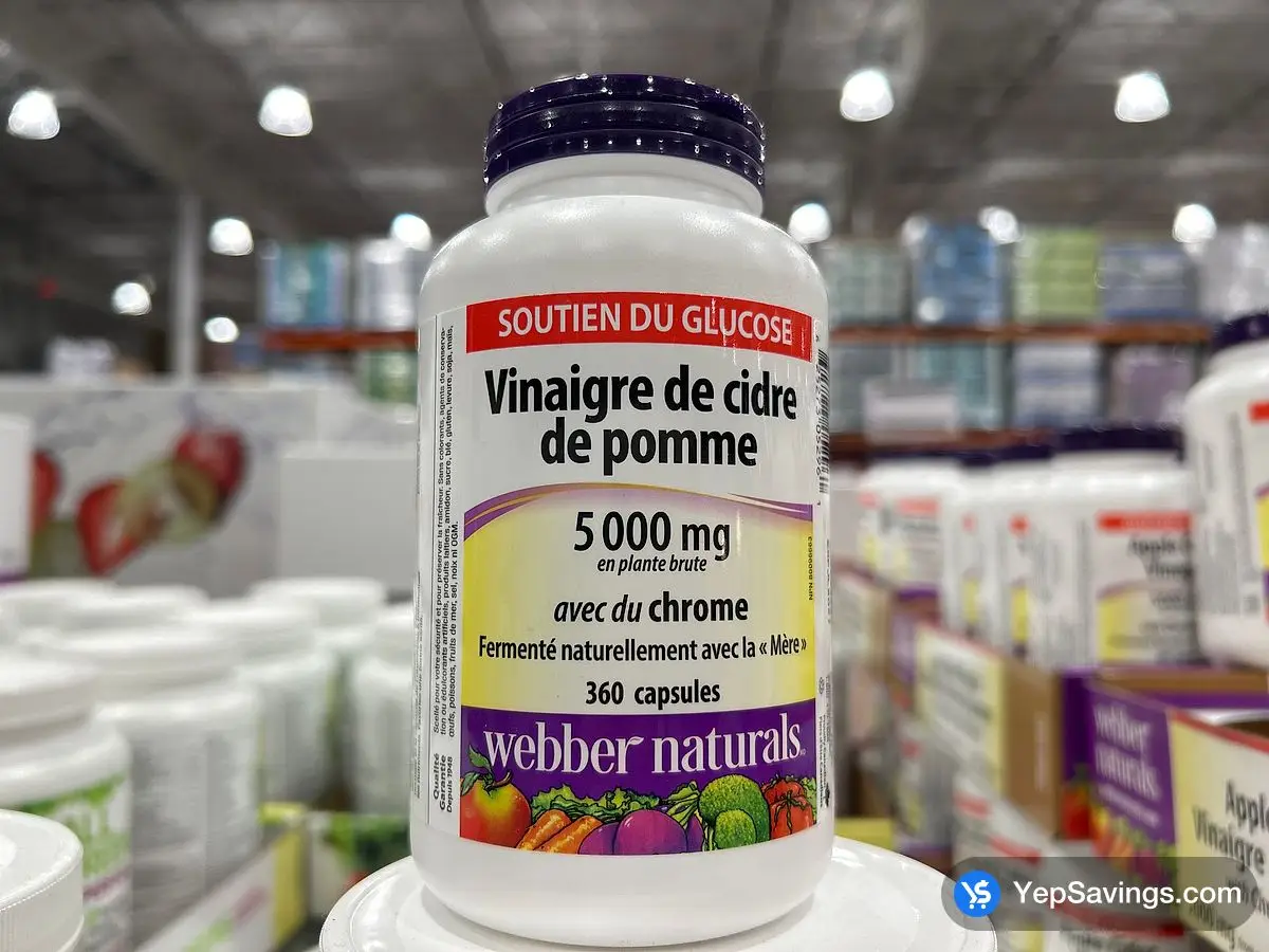 Costco WEBBER NATURALS APPLE CIDER VINEGAR 360 CAPSULES - Canada (ITM 1822437)
