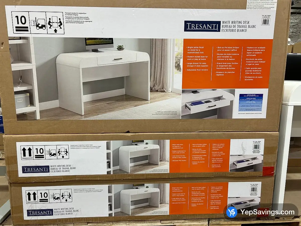 Costco TRESANTI CURVED DESK WHITE 1 BOX , WHITE - Canada (ITM 1783035)