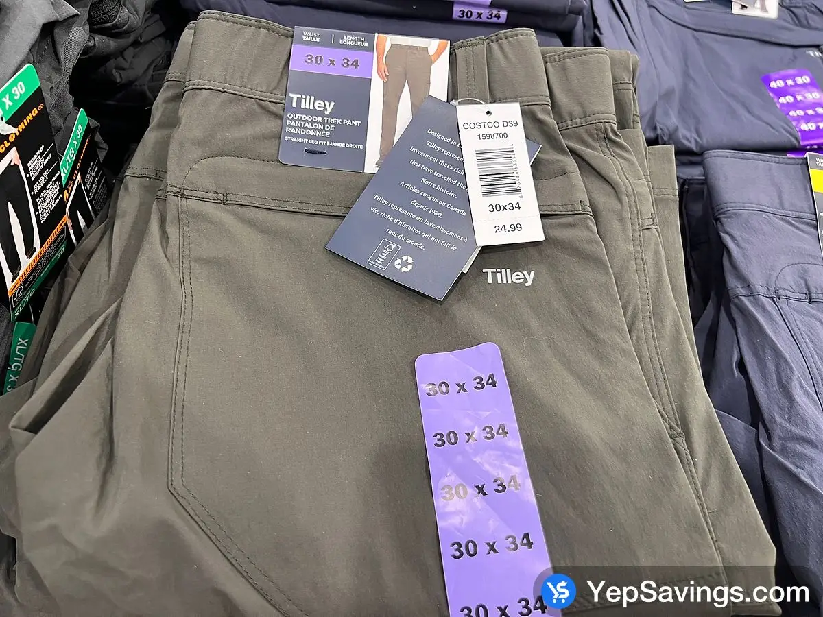 TILLEY TREK PANT +MENS SIZES 30-40 ITM 1598701 at Costco