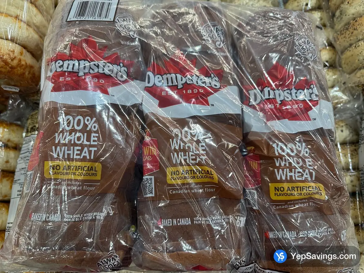 Costco DEMPSTER'S 100% WHOLE WHEAT 3 x 675 g D3 - Canada (ITM 16197)