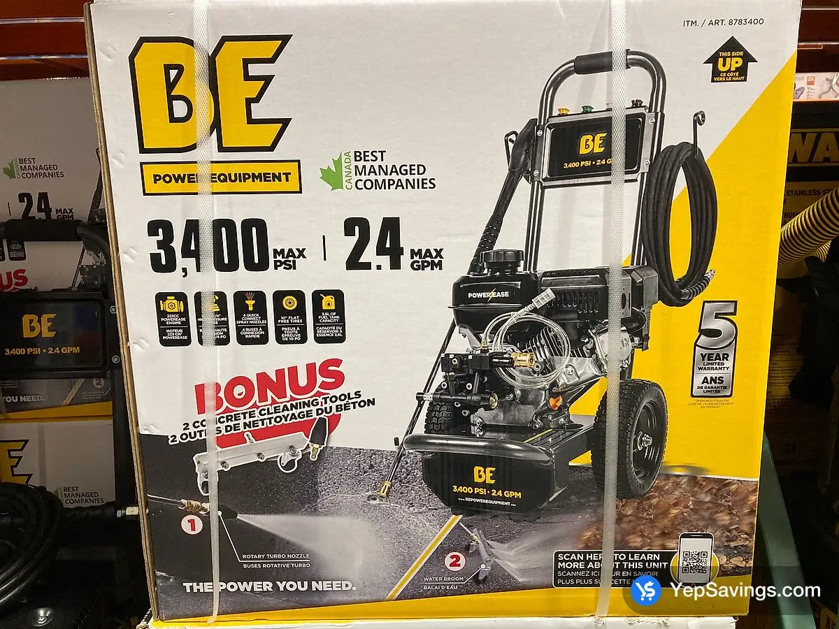 BE POWER GAS PRESSURE WASHER 3400 PSI ITM 8783400 at Costco