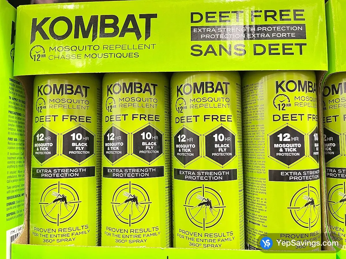 Costco KOMBAT DEET FREE REPELLENT 4 x 200 g - Canada (ITM 1773975)