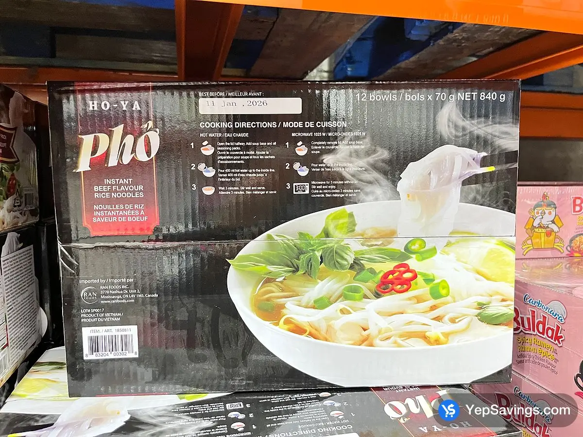 Costco HO - YA BEEF FLAVORED PHO 12 x 70 g - Canada (ITM 1850811)