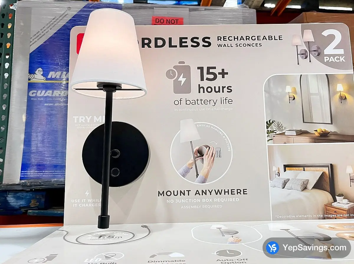 Costco GLOBE ELECTRIC LED WALL SCONCE RECHARGEABLE 2PK - Canada (ITM 1806224)