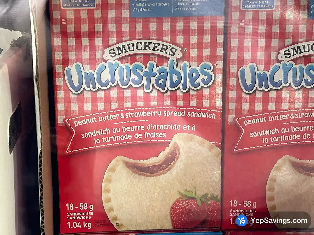 Costco SMUCKERS UNCRUSTABLES PEANUT BUTTER & JELLY 18 x 58g - Canada (ITM 2121272)