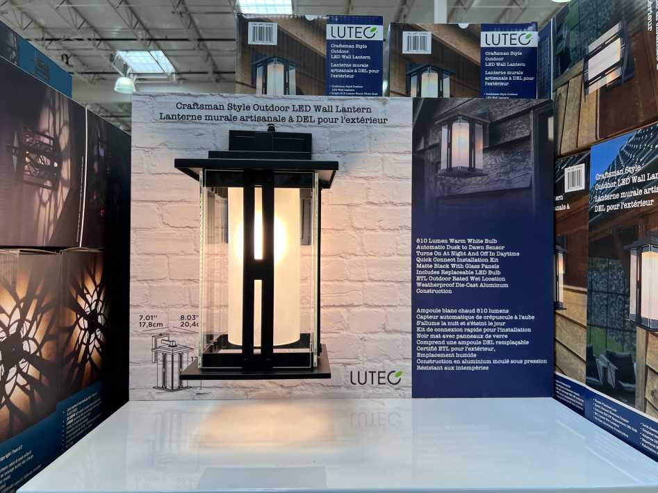 Costco LUTEC CRAFTSMAN STYLE LED WALL LANTERN - Canada (ITM 1576922)