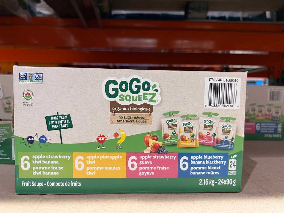 GOGO SQUEEZ ORGANIC MIX PACK 24 x 90 g ITM 1606510 at Costco
