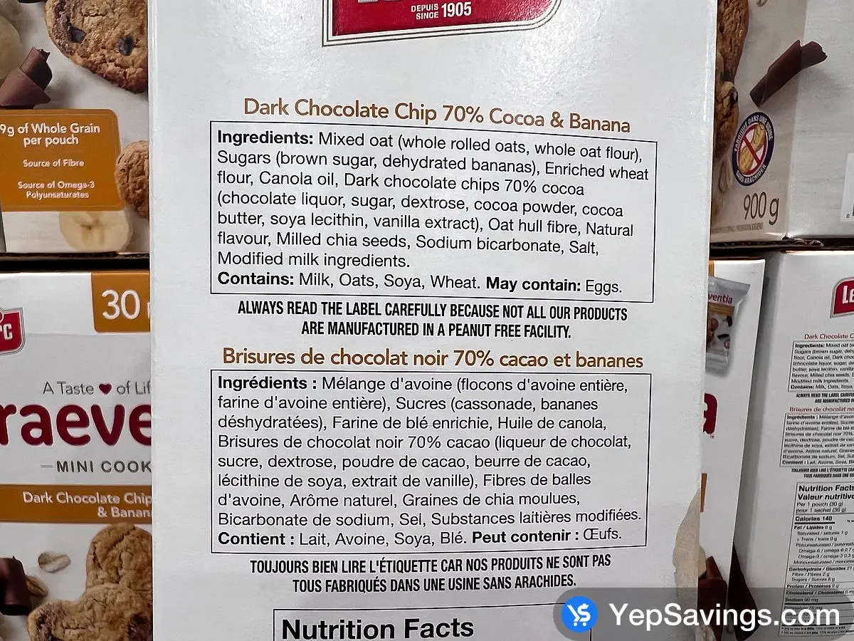 Costco LECLERC PRAEVENTIA COOKIES 30 x 30 g - Canada (ITM 1145482)