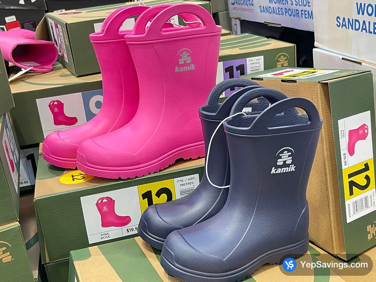 Costco KAMIK RAIN BOOTS KIDS SIZES : 8-1 - Canada (ITM 1863922)