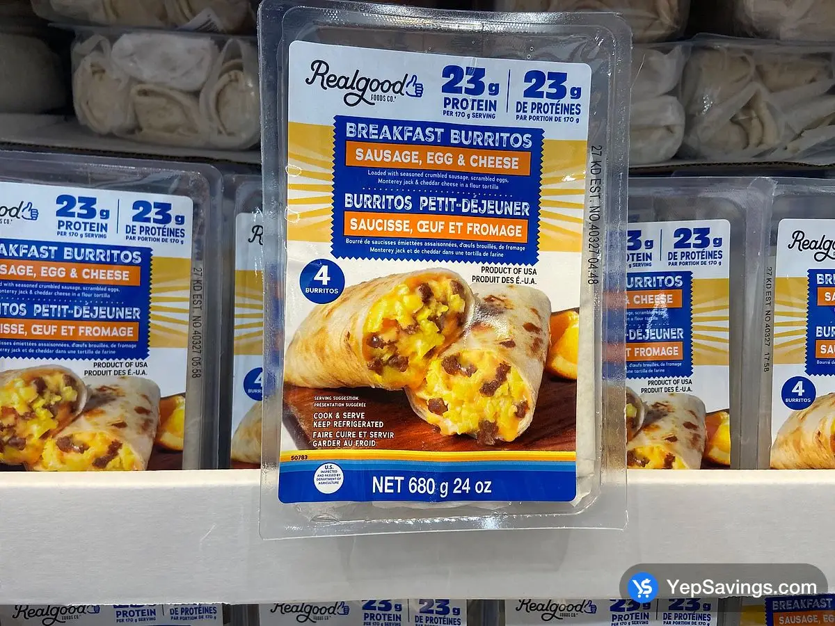 Costco REAL GOOD FOODS BREAKFAST BURRITO 680 g - Canada (ITM 6662520)
