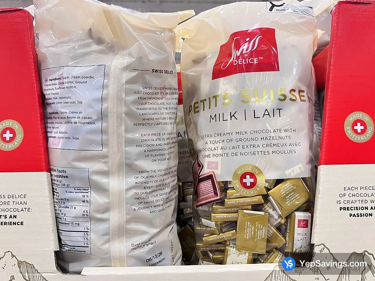 Costco SWISS DELICE MILK CHOCOLATES 1.5 kg - Canada (ITM 102290)