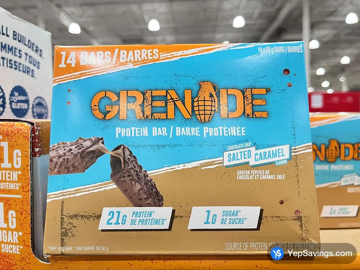 Costco GRENADE PROTEIN BAR SALTED CARAMEL 14 x 60 g - Canada (ITM 4160015)