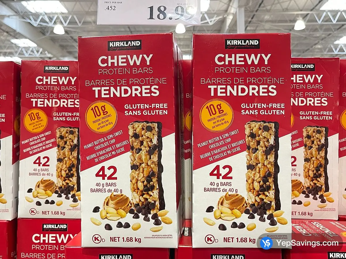 Costco KIRKLAND SIGNATURE CHEWY PROTEIN BARS 42 bars - Canada (ITM 1377067)