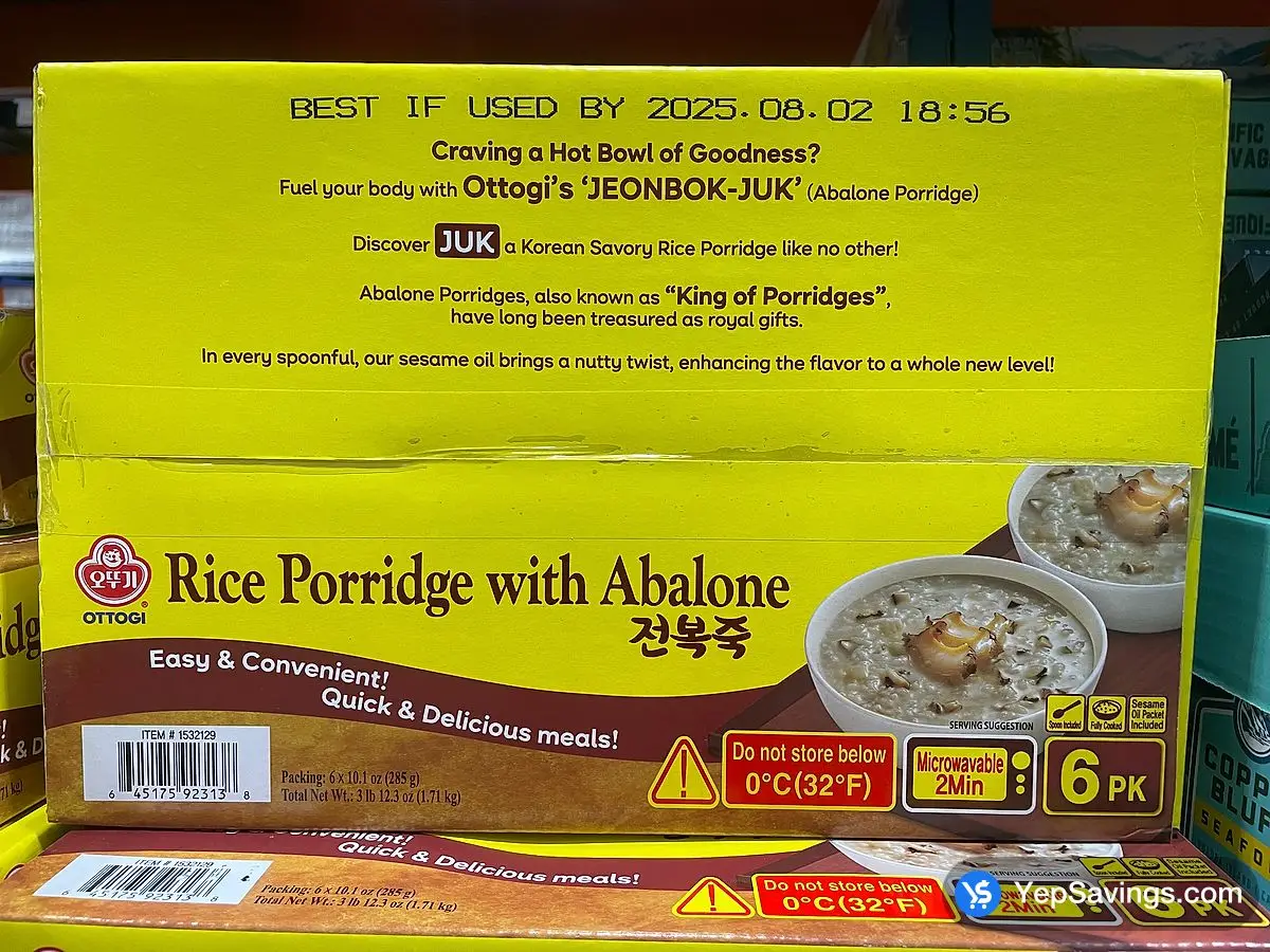 Costco OTTOGI RICE PORRIDGE WITH ABALONE 6 x 285 g - Canada (ITM 1532129)