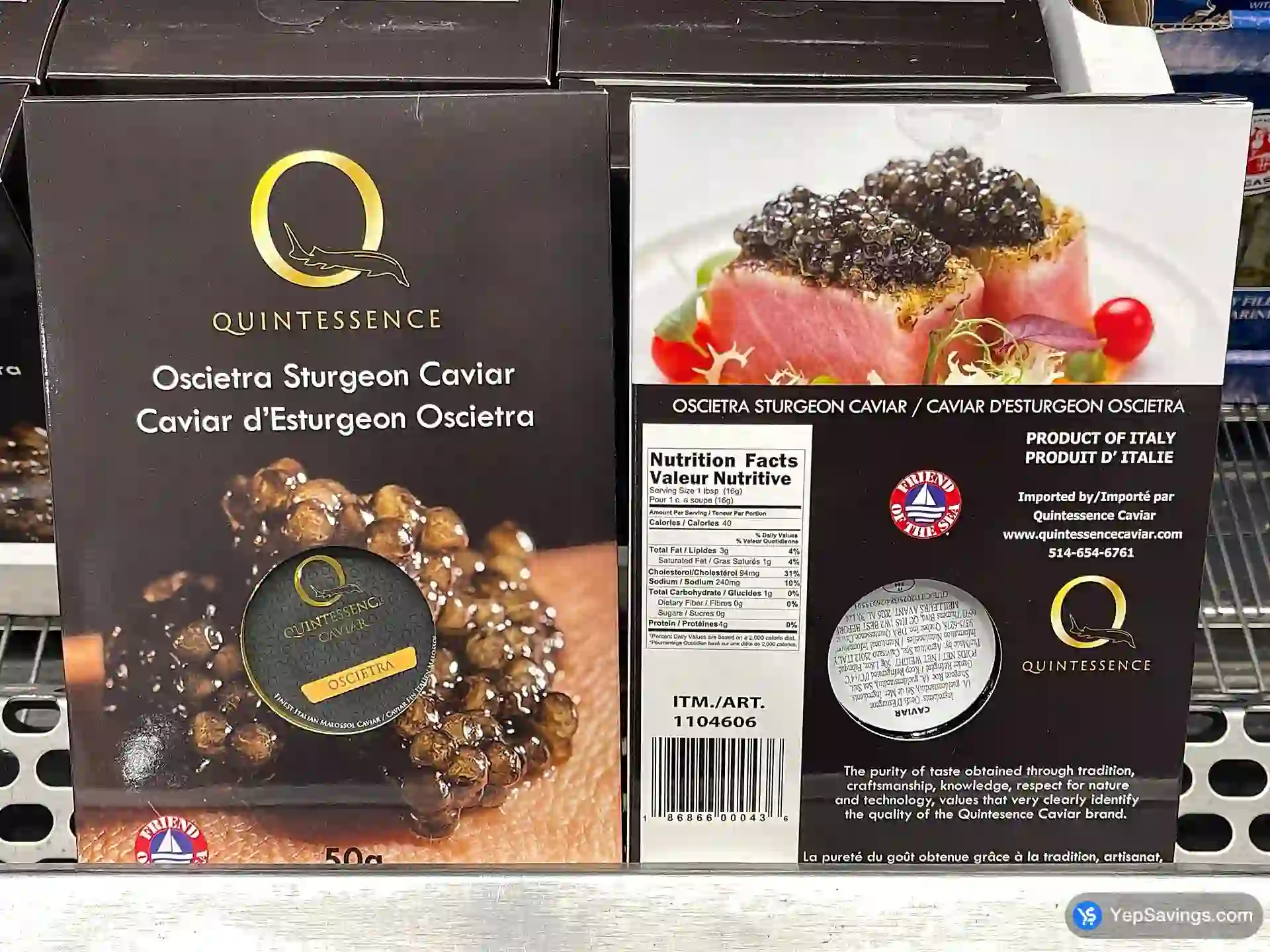 Costco QUINTESSENCE STURGEON CAVIAR 50 g - Canada (ITM 1104606)