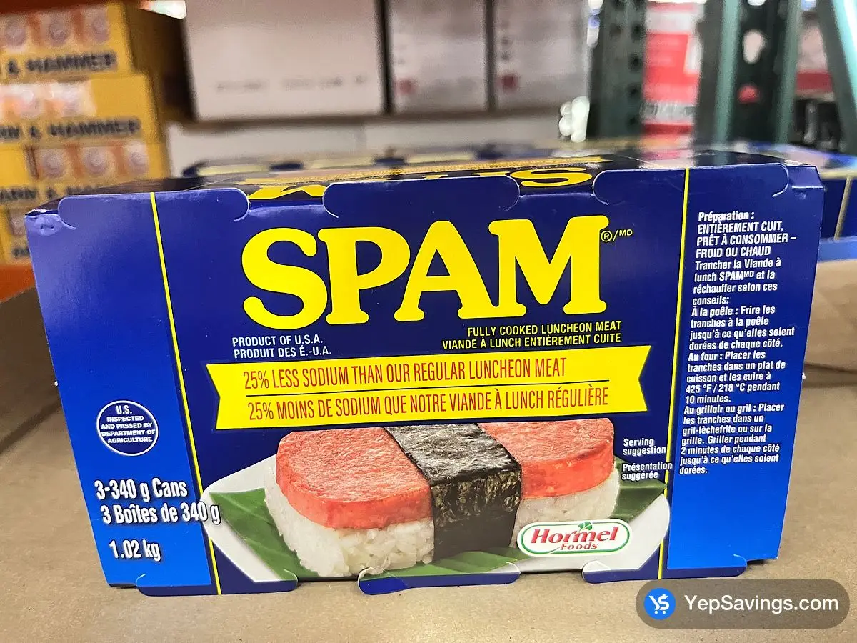 Costco SPAM LESS SODIUM LUNCH MEAT 3 x 340 g - Canada (ITM 5015592)