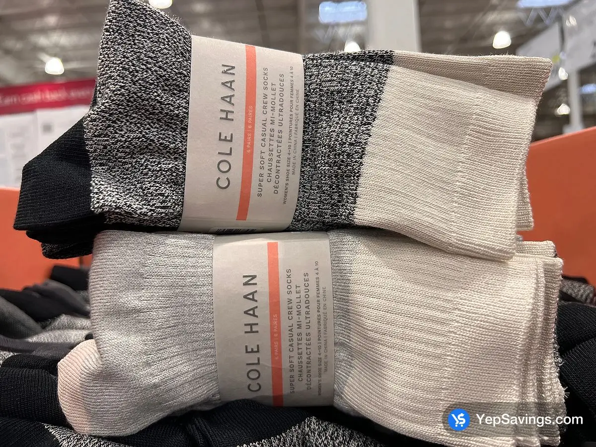 Costco COLE HAAN CREW SOCKS 6PK LADIES SIZES 4-10 - Canada (ITM 1816603)