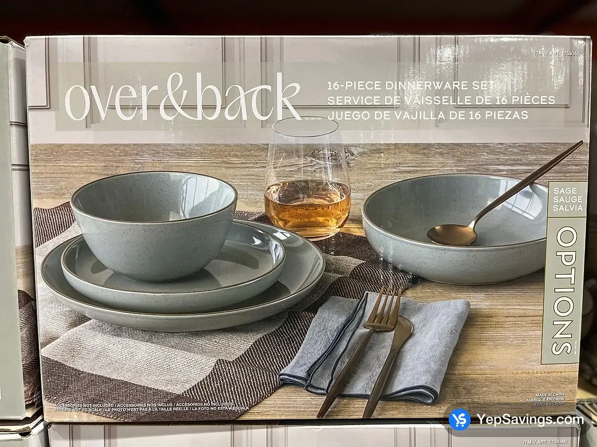 Costco OVER AND BACK STONEWARE DINNERWARE 16 PIECES - Canada (ITM 1759360)