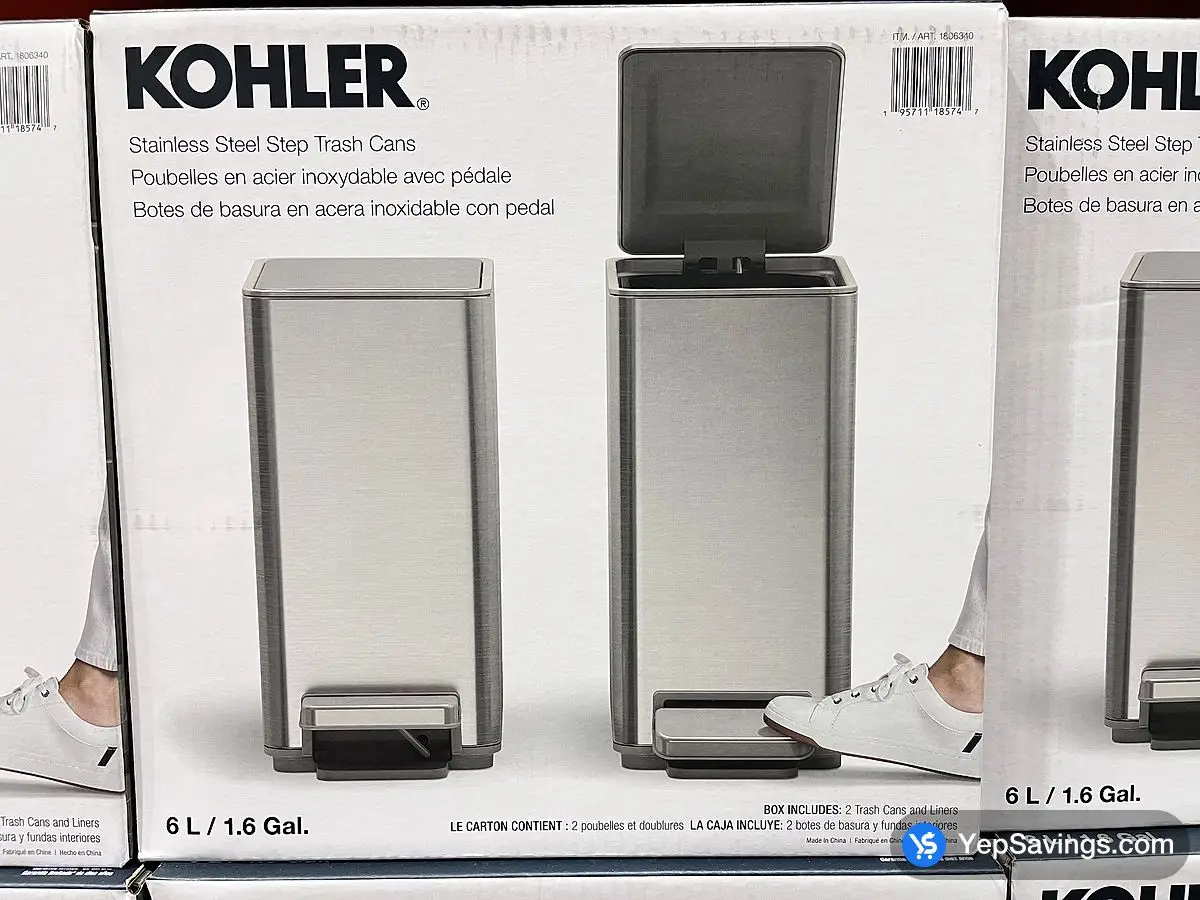 Costco KOHLER 6L STEP CAN PACK OF 2 - Canada (ITM 1806340)