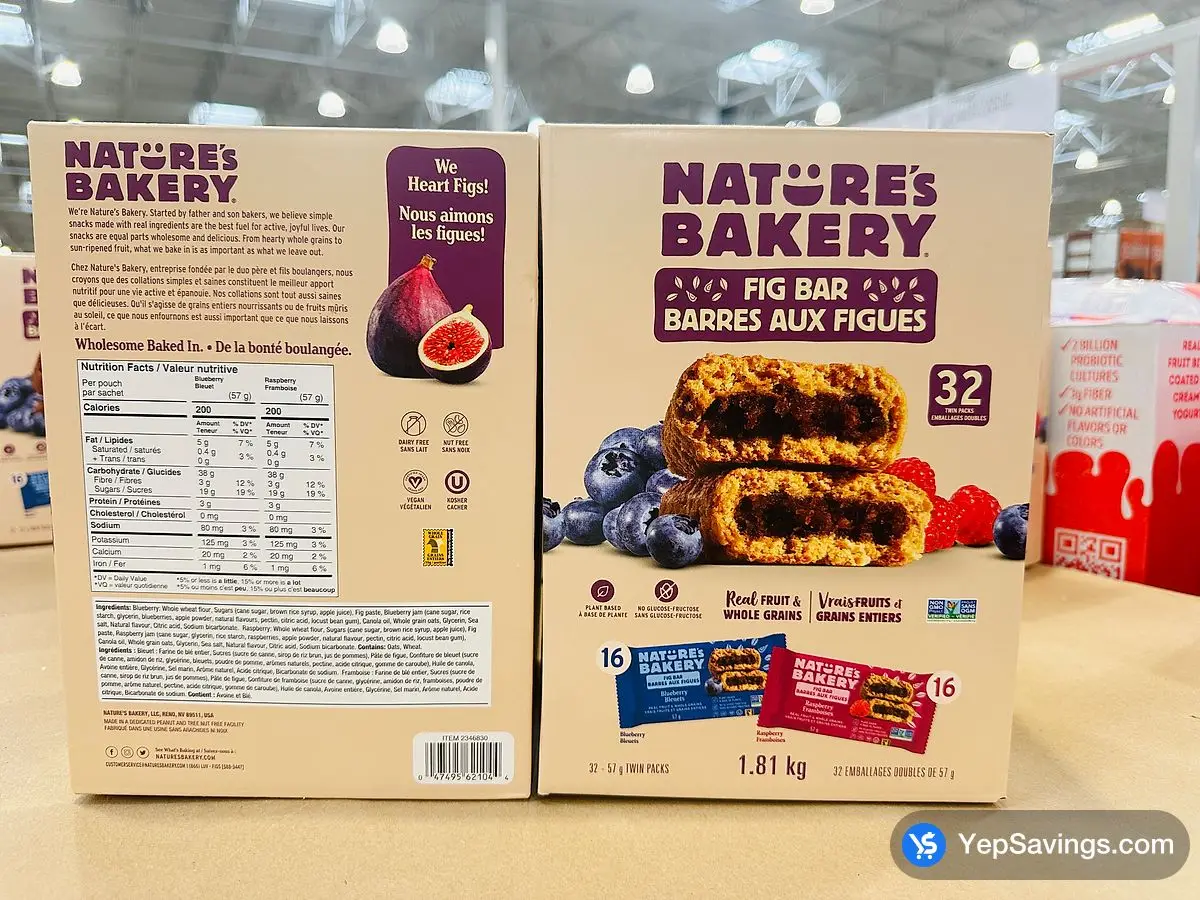 Costco NATURE'S BAKERY FIG BAR 32 x 57 g - Canada (ITM 2346830)