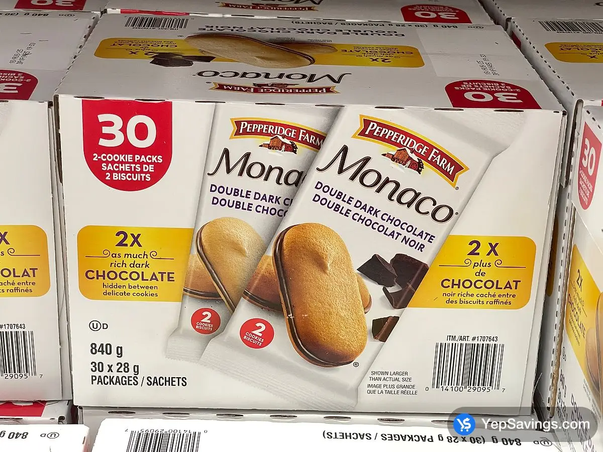 Costco PEPPERIDGE FARM MONACO DARK CHOCOLATE 30 x 28 g - Canada (ITM 1707643)