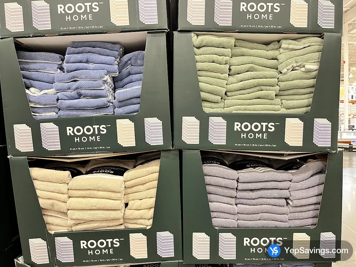 Costco ROOTS HOME 100 % COTTON HAND TOWEL 16 " X 30 " - PACK OF 4 - Canada (ITM 1843361)