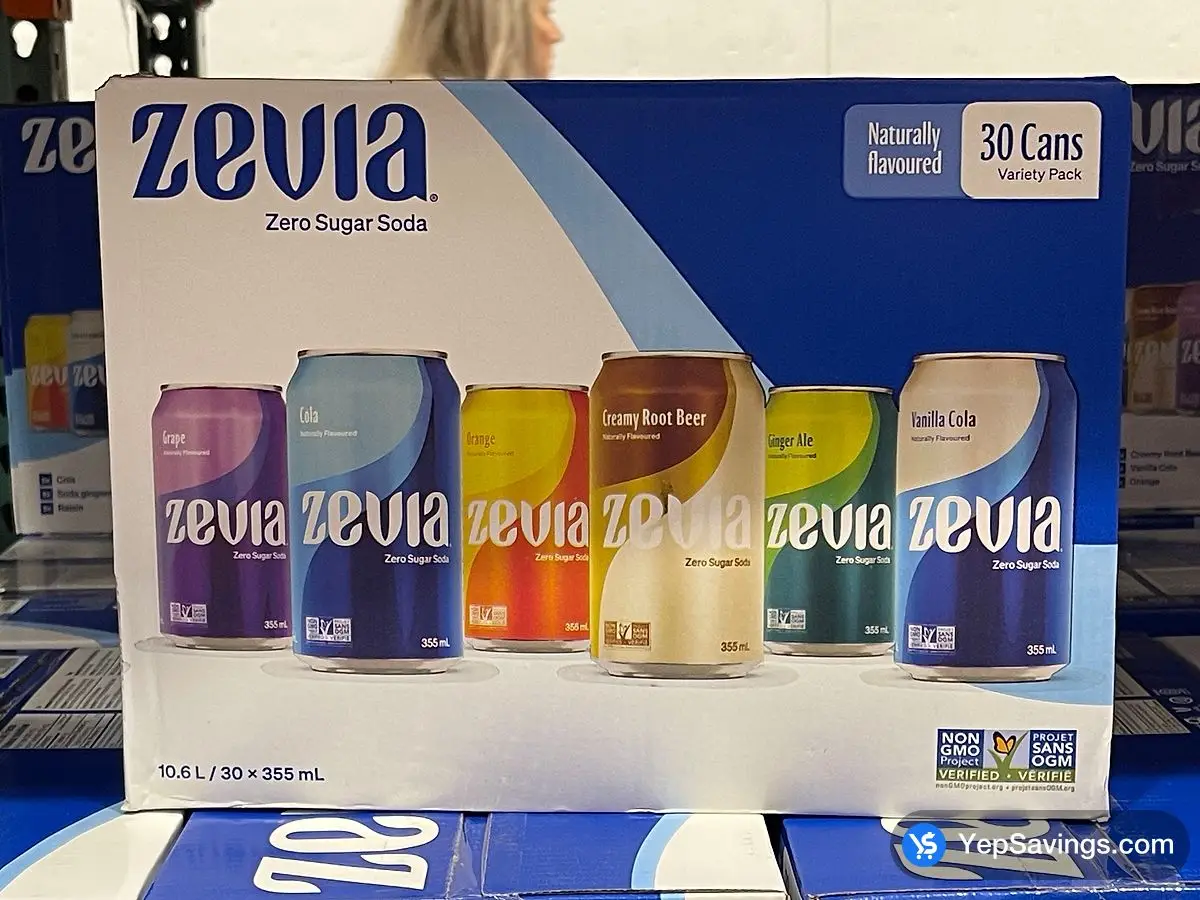 Costco ZEVIA ZERO CALORIE SODA 30 x 355 mL - Canada (ITM 1613285)