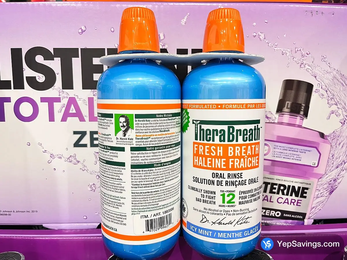 Costco THERABREATH MOUTHWASH ICY MINT 2 x 1 L - Canada (ITM 1883586)