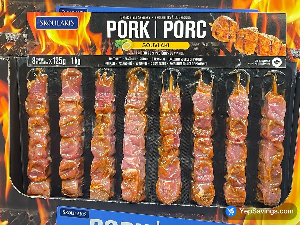 Costco SKOULAKIS GREEK STYLE PORK SOUVLANKI 1kg - Canada (ITM 380850)