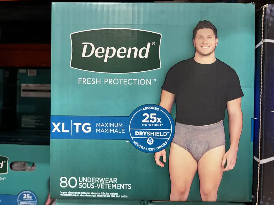 DEPEND UNDERWEAR FOR MEN X-LARGE 80 COUNT ITM 2011883 at Costco