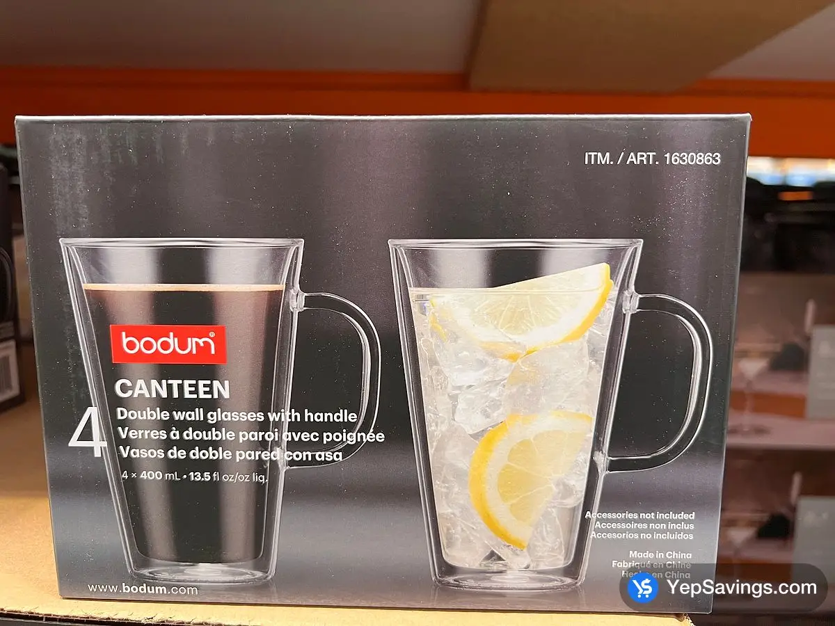 Costco BODUM DOUBLE WALL MUGS PACK OF 4 - Canada (ITM 1630863)
