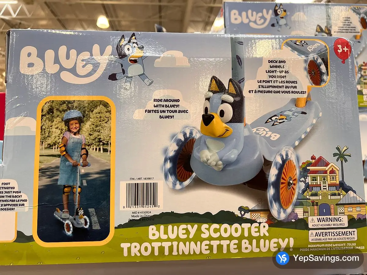 Costco BLUEY 3D LIGHTUP SCOOTER 3 WHEELS - Canada (ITM 1839817)