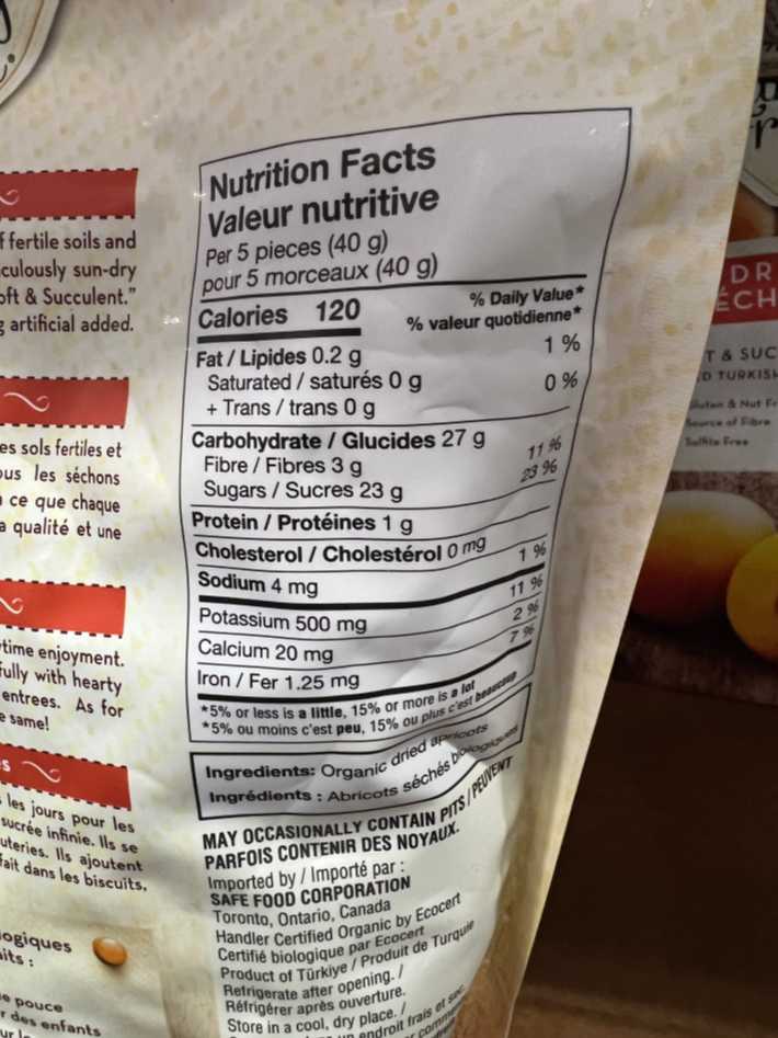 Costco SUNNY FRUIT ORGANIC DRIED APRICOTS 1.36 kg - Canada (ITM 1007241)