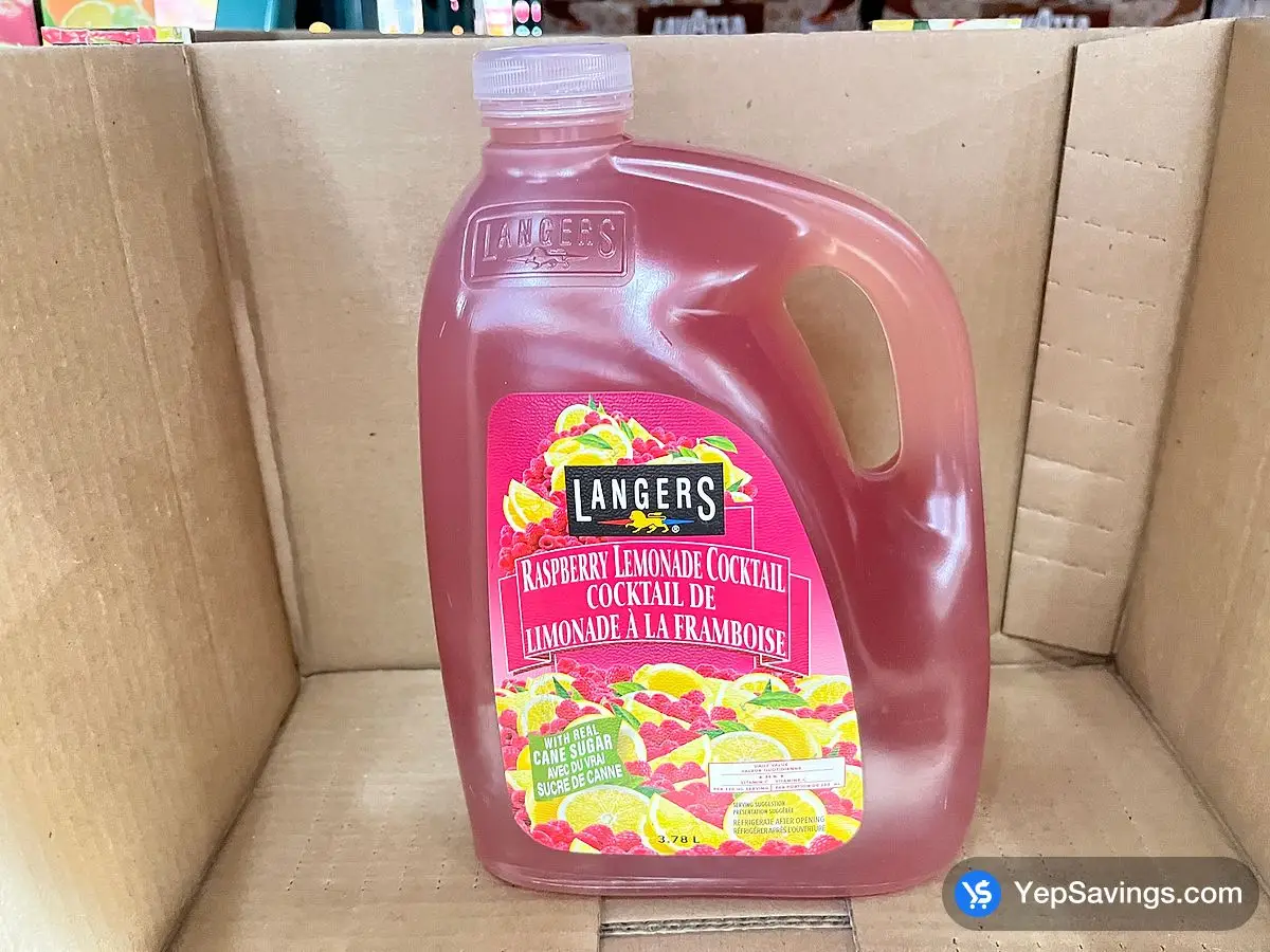 Costco LANGERS RASPBERRY LEMONADE 3.78 L - Canada (ITM 1923765)