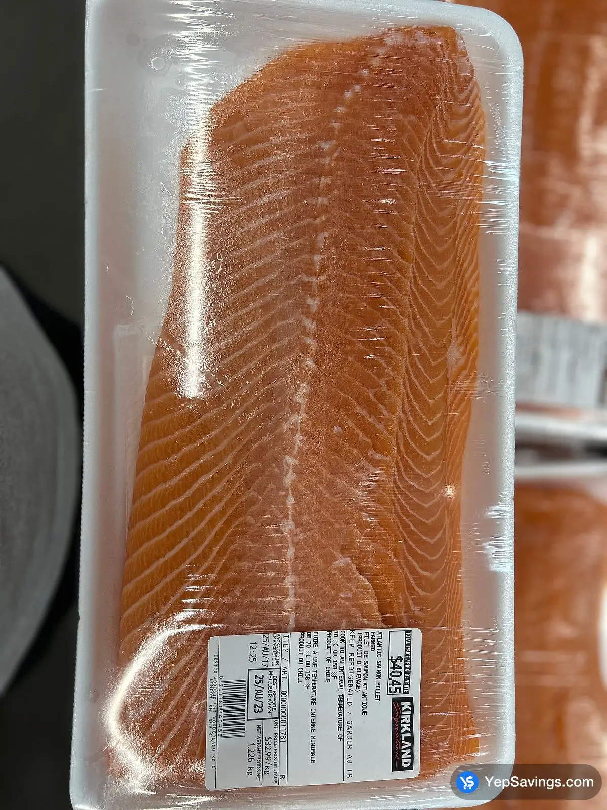 Costco ATLANTIC SALMON FILLET SKINLESS ( FARMED ) - Canada (ITM 11781)